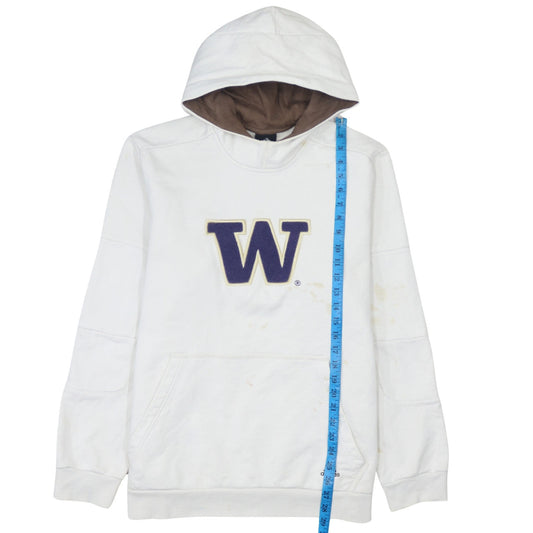 Adidas Men's White L Pullover Fleece Hoodie with Embroidered Logo