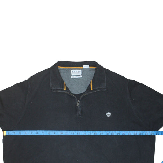 Timberland Men’s Black 3XL 1/4 Zip Cotton Jumper