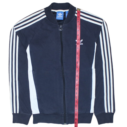Adidas Mens Navy Blue Track Jacket M Full Zip Windbreaker