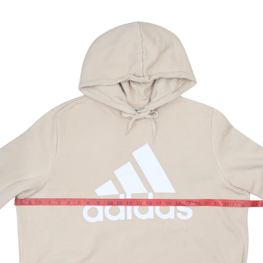 Adidas Womens Beige Pullover Hoodie 2XL Relaxed Fit Hooded Sweatshirt