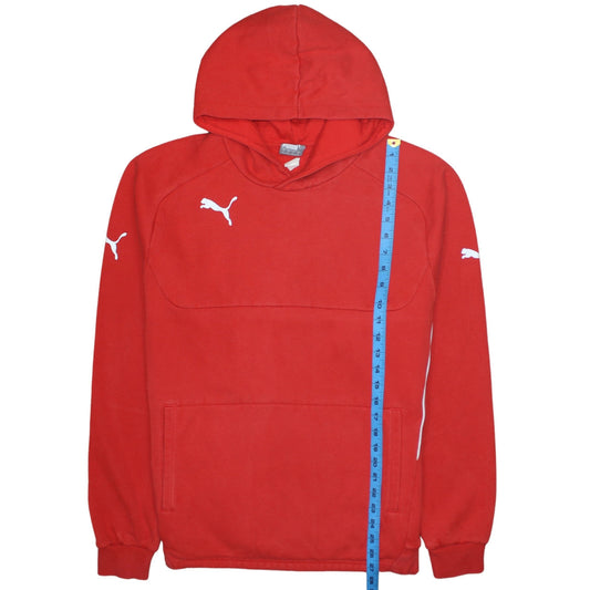 Puma Men's Red Pullover Hoodie L Sports Fleece Sweatshirt