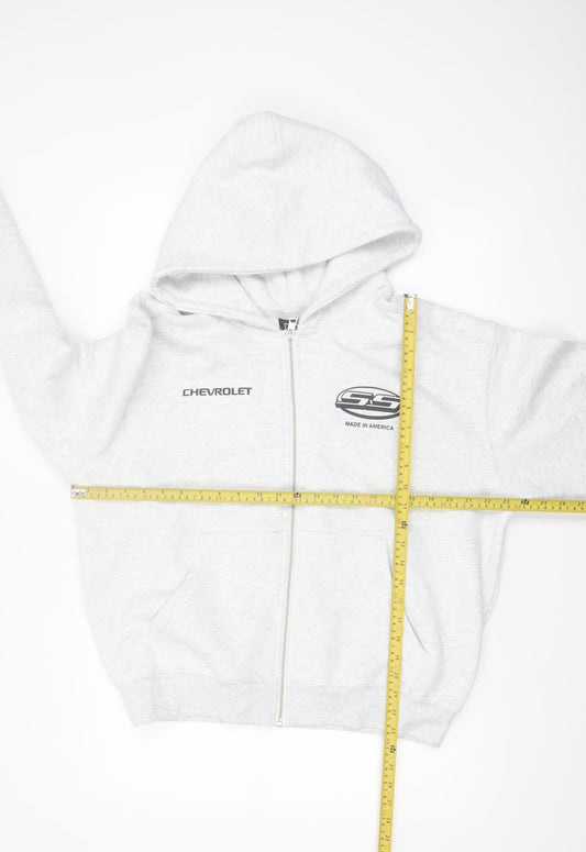 Chevrolet Men's Grey Full Zip Hoodie Medium GM Official Fleece