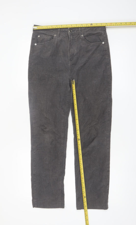 Marks and Spencer Women’s Grey Corduroy Chino Trousers Size 10 Regular