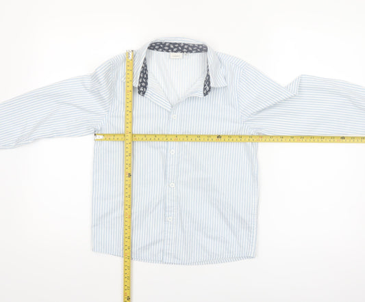 Name It Girls Blue Striped Cotton Long Sleeve Button-Up Shirt 9-10 Years