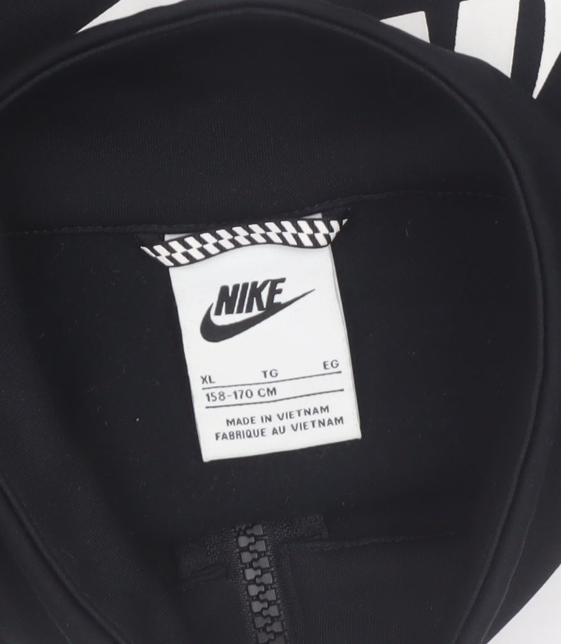 Additional view of Nike boys’ black xl track jacket full zip fleece activewear top