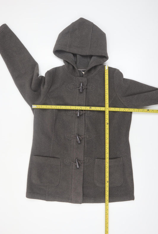 Marks and Spencer Women's Grey Hooded Duffle Coat UK 16 Cotton Polyester
