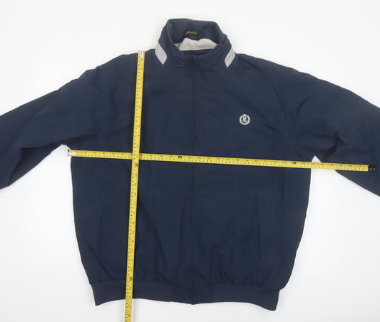 Henri Lloyd Men's Blue XL Bomber Jacket Waterproof Lined Zip Up