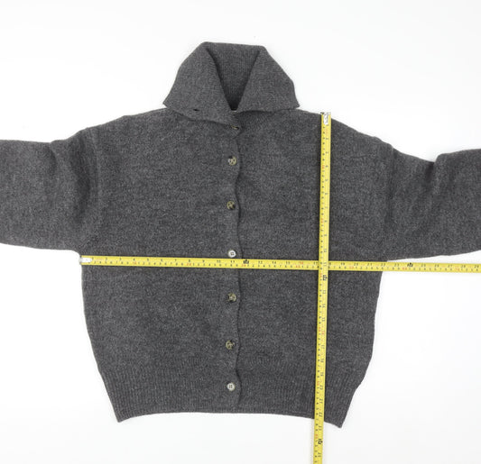 H&M Womens Grey Button Front High Neck Knit Cardigan Size 12