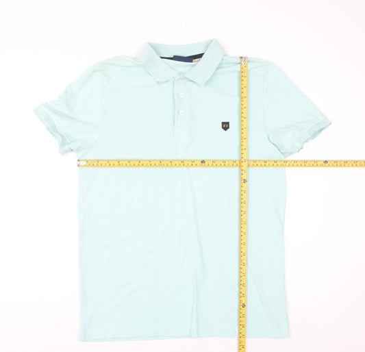 XV Kings Mens Blue Cotton Short Sleeve Polo Shirt Size M