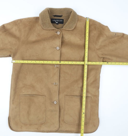 Lee Valley Men's Beige L Button Coat with Fleece Lining