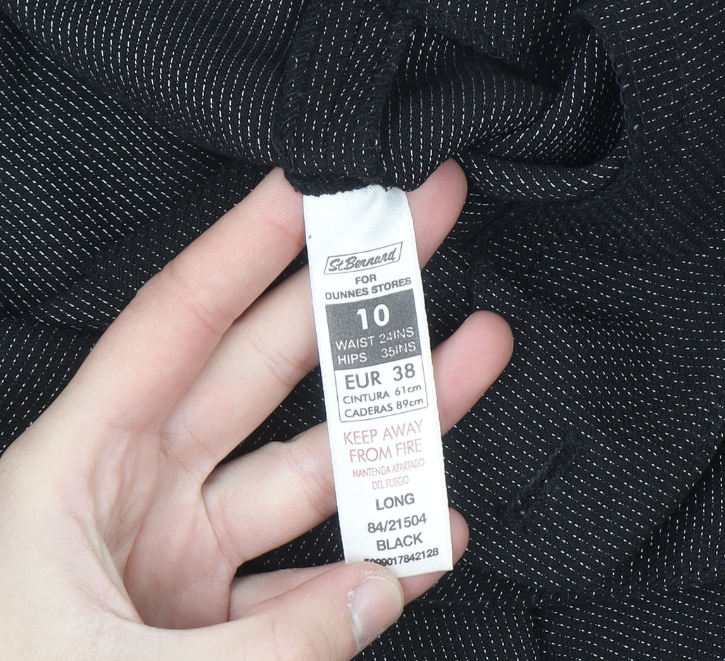 Additional view of Dunnes women’s black straight leg trousers, size UK 10, regular fit