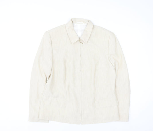 Gerry Weber Women's Beige Classic Suit Jacket Size 16 Polyester Lined
