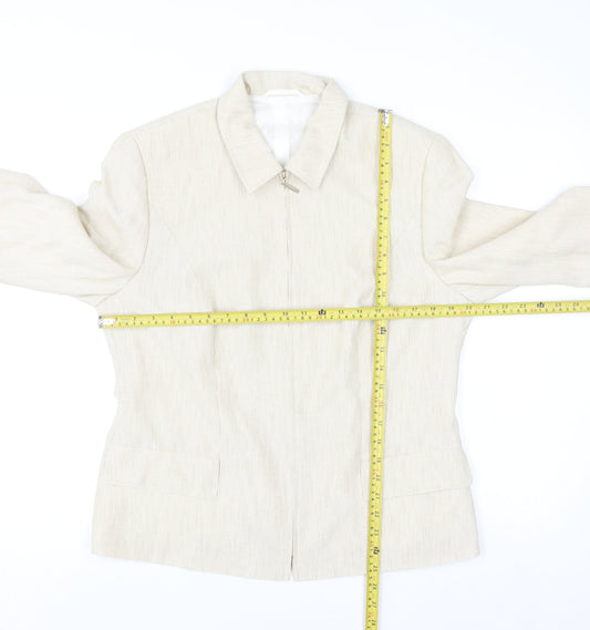 Gerry Weber Women's Beige Classic Suit Jacket Size 16 Polyester Lined