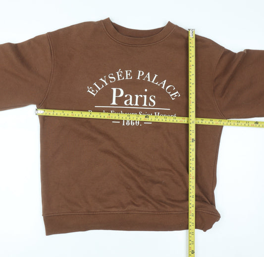 Dunnes Women Brown Élysée Palace Paris Pullover Sweatshirt XS