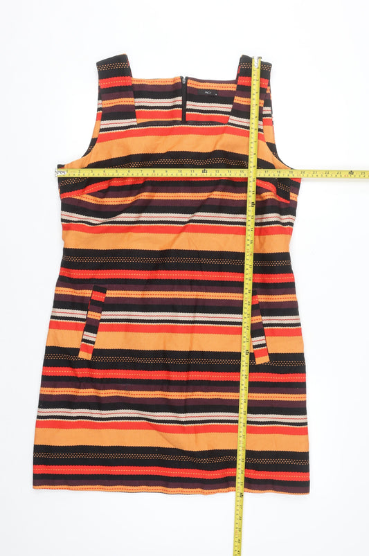 M&Co Women’s Multicoloured Stripe Shift Dress Size 18 Sleeveless