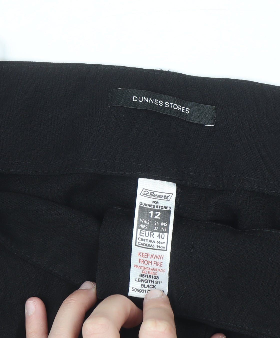 Additional view of Dunnes Women's Black, size 12, Straight Leg Dress Pants