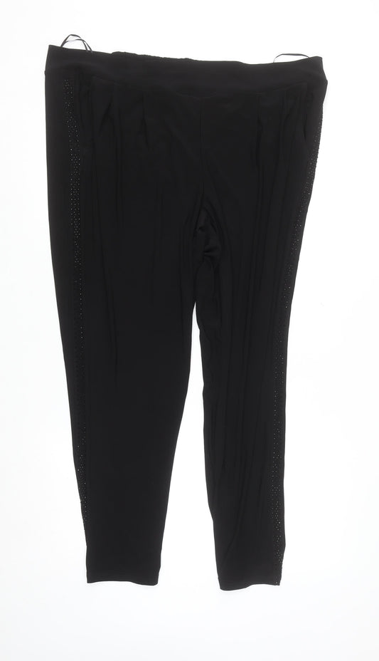 Klass Women’s Black Size 20 Stretch Tapered Trousers with Sequin Detail