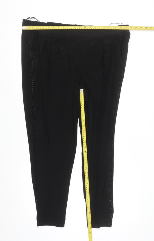 Klass Women’s Black Size 20 Stretch Tapered Trousers with Sequin Detail