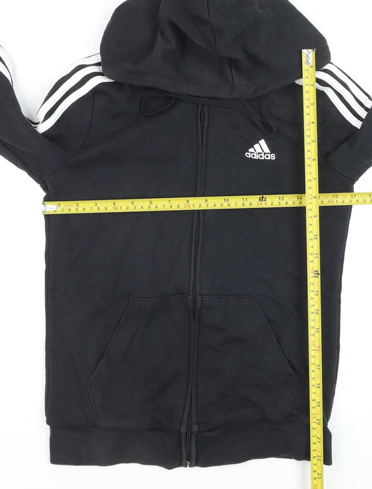 Adidas Boys Black Hooded Full Zip Track Jacket 8-10 Years