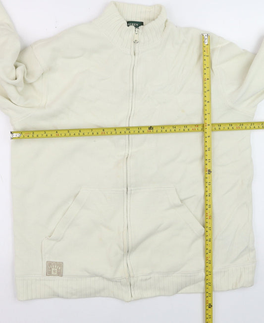 Ralph Lauren Men's Ivory Cotton Full Zip Basic Jacket Size L