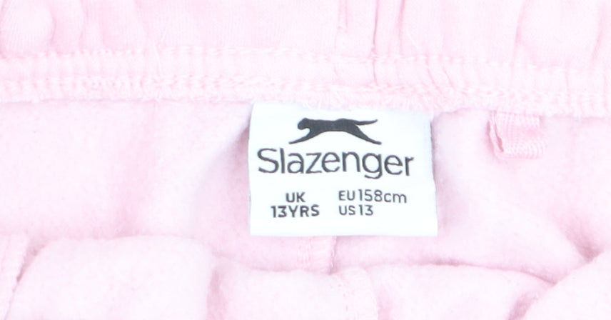 Additional view of Slazenger girls’ pink sweatpants, size 13, years elastic waist joggers