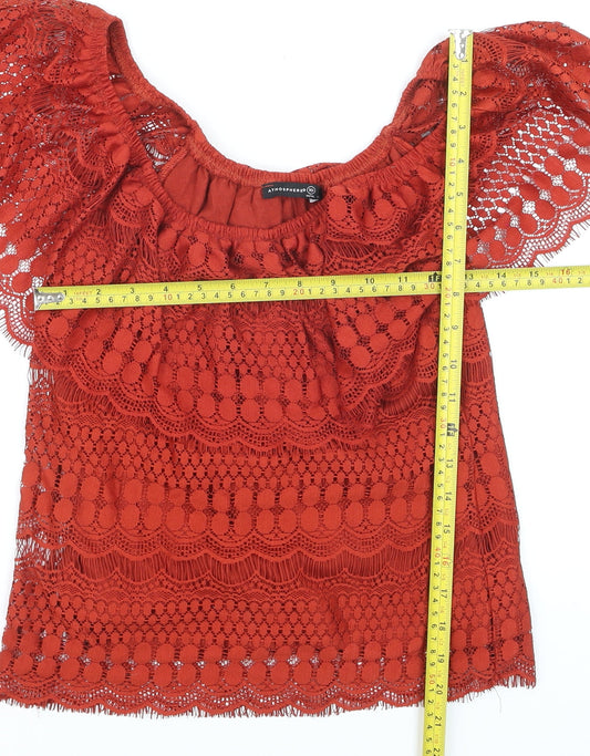 Atmosphere Women’s Red Lace Off Shoulder Blouse Size 10