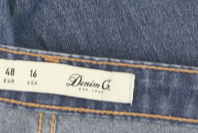 Denim Co. Women Blue Size 16 Cropped Stretch Jeans