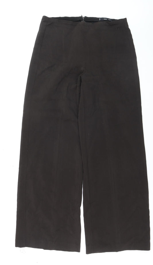 MNG Women's Black Tailored Stretch Trousers Size 12 Regular Fit