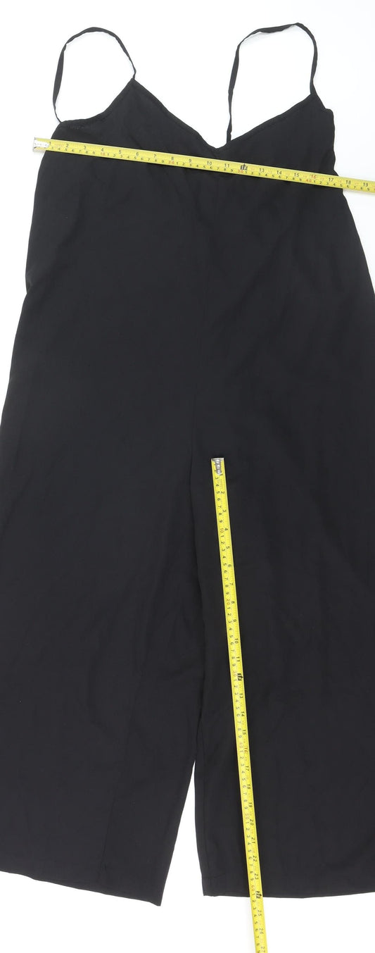 Boohoo Women’s Black Wide-Leg Sleeveless Jumpsuit Size 10