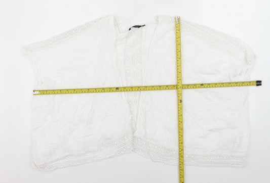 New Look Women’s White Lace Kimono Blouse Size 12 Bohemian