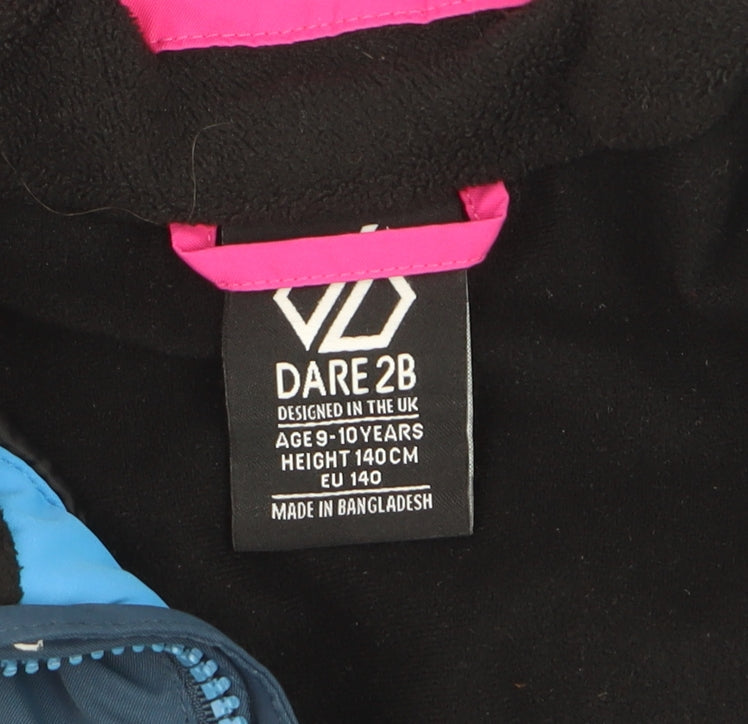 Dare 2B Girls Blue Waterproof Ski Jacket Hooded 9-10 Years