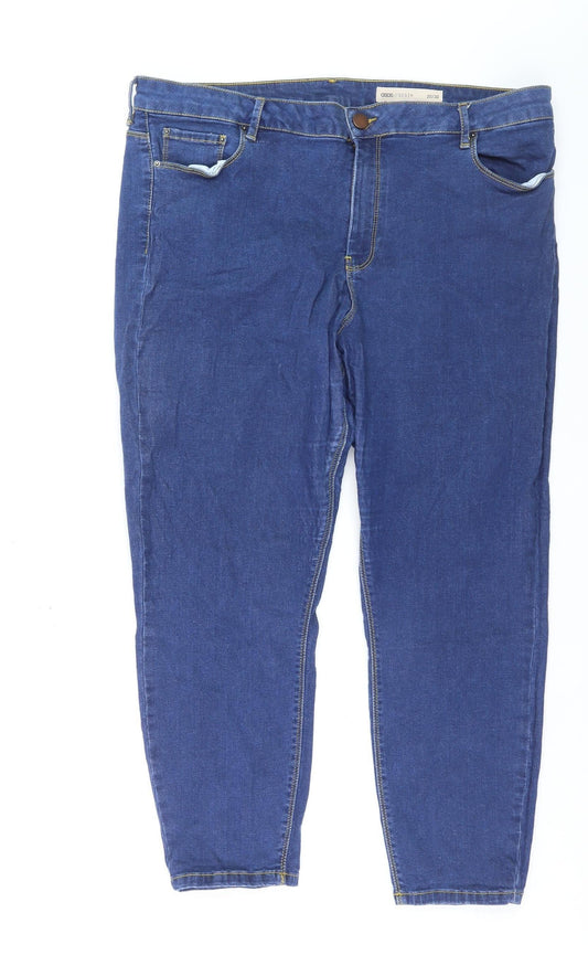 Additional front view of ASOS Women’s Blue Skinny Denim Jeans, size UK 20, L30 Stretch Cotton