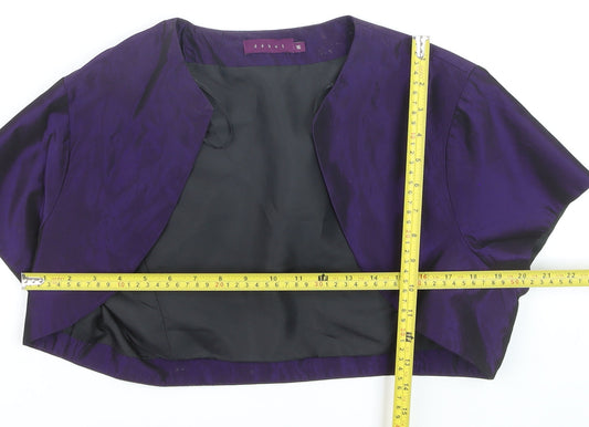 Debut Women's Purple Cropped Satin Bolero Jacket Size 16
