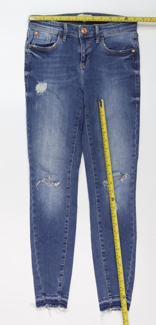 River Island Women’s Blue Distressed Skinny Jeans Size 7 Slim