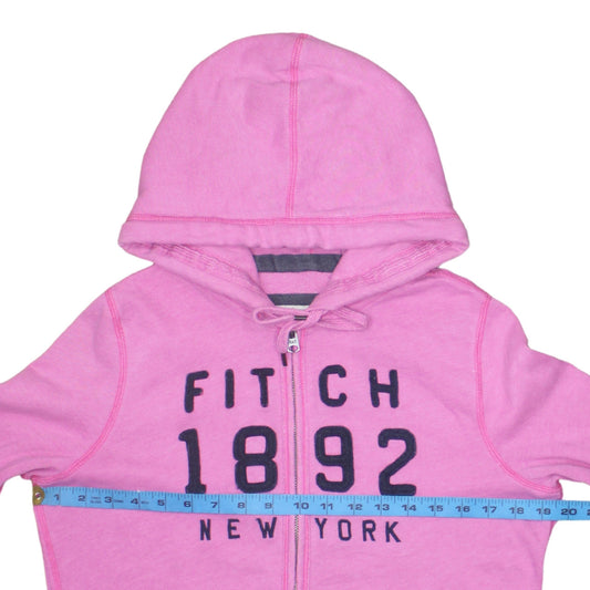Abercrombie & Fitch Womens Pink Full Zip Hoodie L Cotton Blend