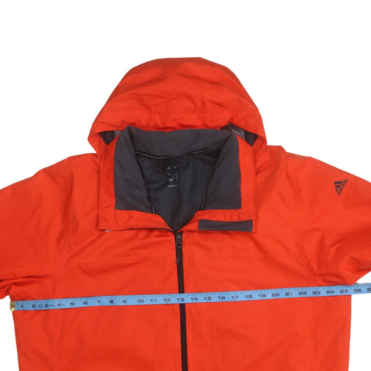 Adidas Men's Red Waterproof Hooded Rain Jacket Size 46/48