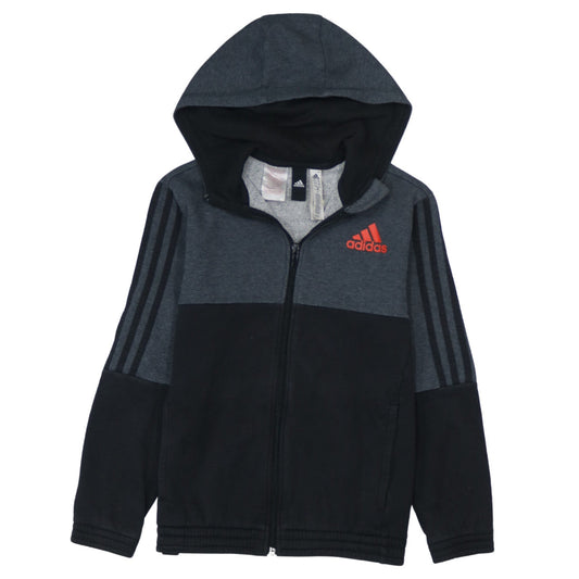Additional front view of Adidas boys’ grey full zip colourblock hoodie 11-12 years