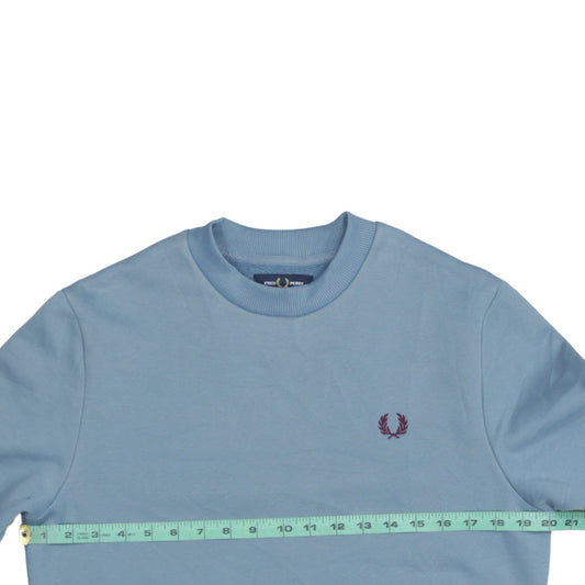 Fred Perry Men's Blue Crew Neck Sweatshirt Size S Classic Fleece