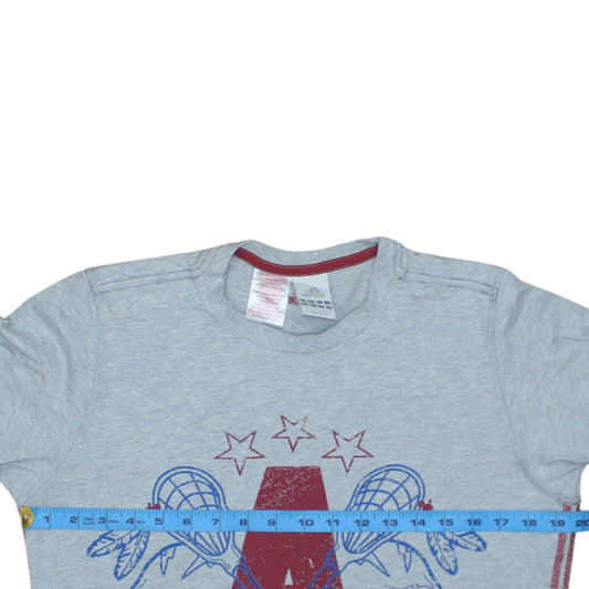 Adidas Boys Grey Graphic Print Sports T-Shirt 15-16 Years