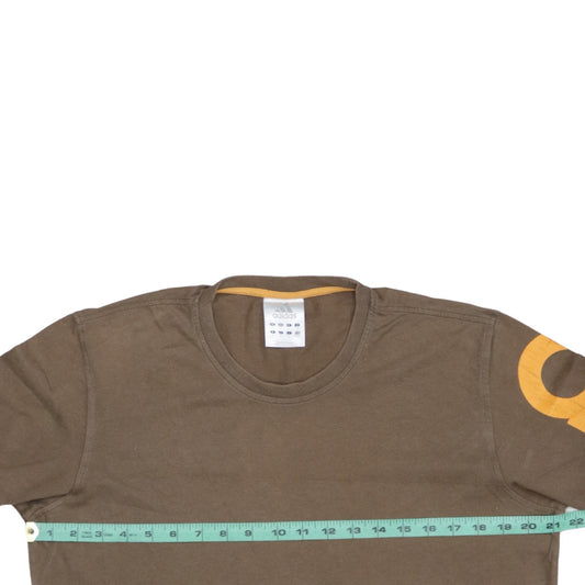 Adidas Men Brown Long Sleeve Logo Sports T-Shirt Size M
