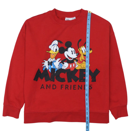 Disney Women Red Mickey and Friends Sweatshirt XL Pullover