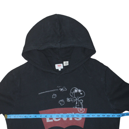 Levi's Men's Black Large Pullover Hoodie Snoopy Graphic Print
