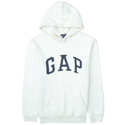 Gap Women Beige Hooded Pullover Sweatshirt Medium Cotton Fleece