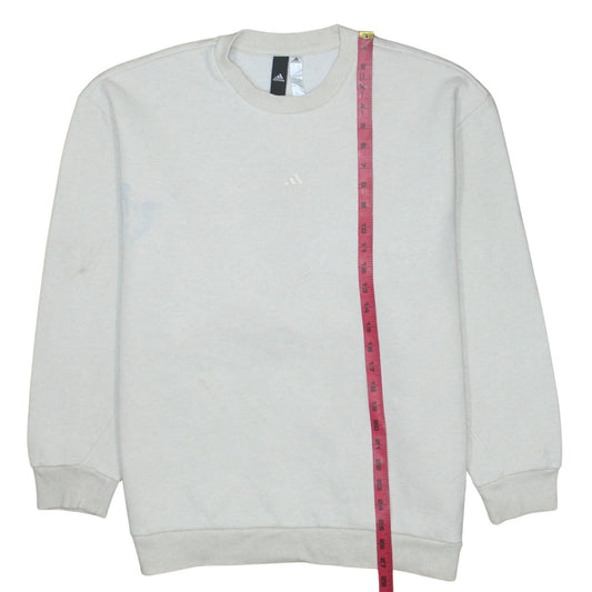 Adidas Women Beige Crew Neck Pullover Sweatshirt XS