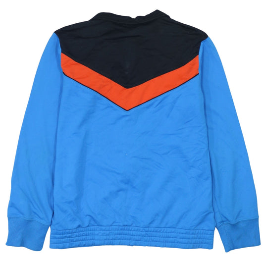 Nike Boys Blue Black Orange Full Zip Sweatshirt L Logo Colourblock