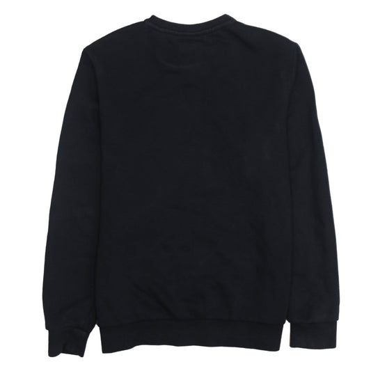 Adidas Boys Black Crew Neck Pullover Sweatshirt 14-15 Years Logo Print