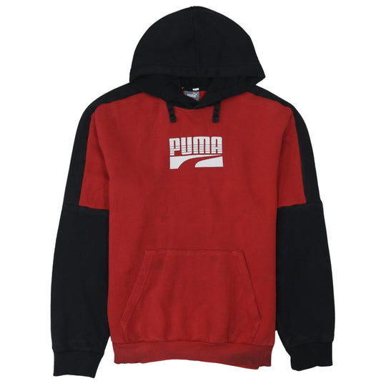 Additional front view of Puma Men's Red & Black Pullover Hoodie, size S, Logo Sportswear