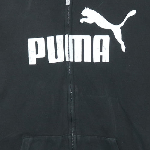 Additional view of Puma Men's Black Full Zip Hoodie L Sports Logo Sweatshirt