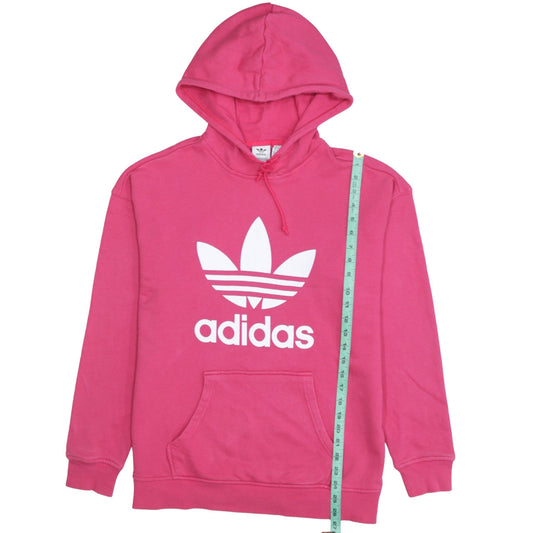 Adidas Womens Pink Hooded Pullover Sweatshirt Size 12 with Logo