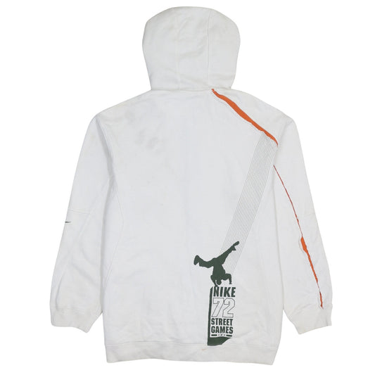 Nike Boys White XL Full Zip Hoodie 72 Street Games Graphic Hooded Sweatshirt